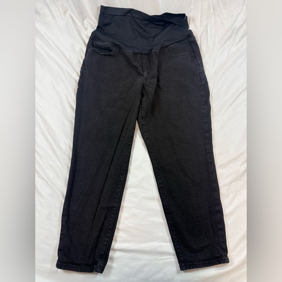 Old Navy Denim - Old Navy Maternity Black Straight Leg Jeans Full Panel Size 18